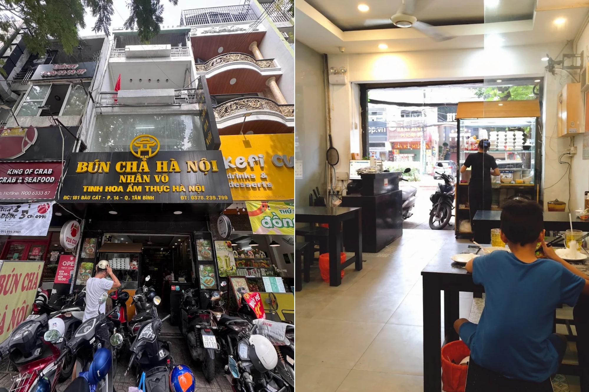 Bun Cha Ha Noi Nhan Vo features two spacious floors for dining 